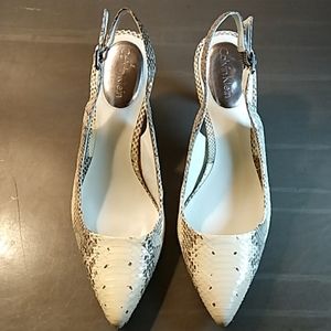 Calvin Klein Snakeskin Vegan Leather Heel Pumps 6M